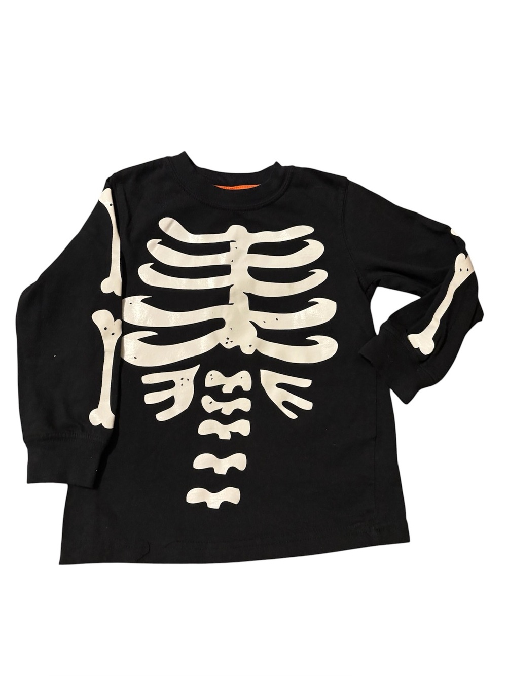 Kids Halloween Skeleton Glow in the Dark Graphic Long-Sleeve Shirt 3T